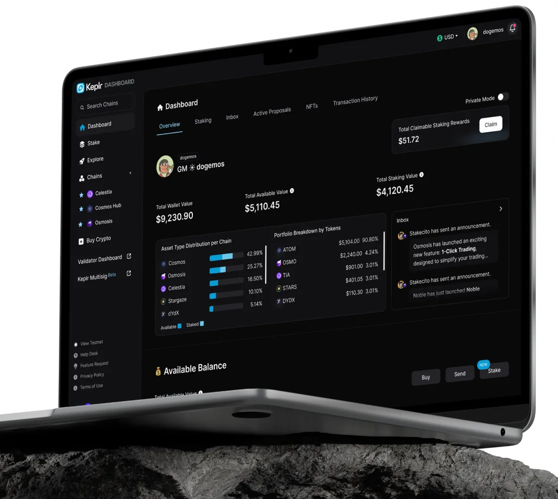 Keplr Dashboard