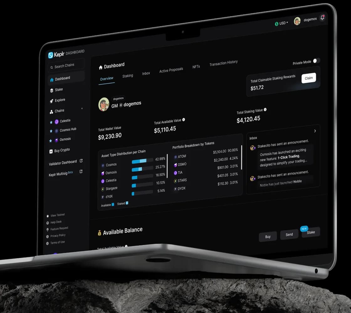Keplr Dashboard